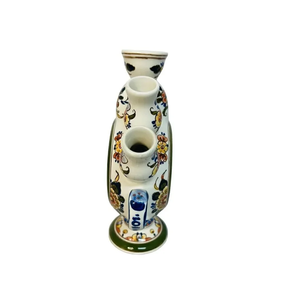 Delft 5 finger tulip vase floral pattern Heinen Fish mark beautiful vintage 8